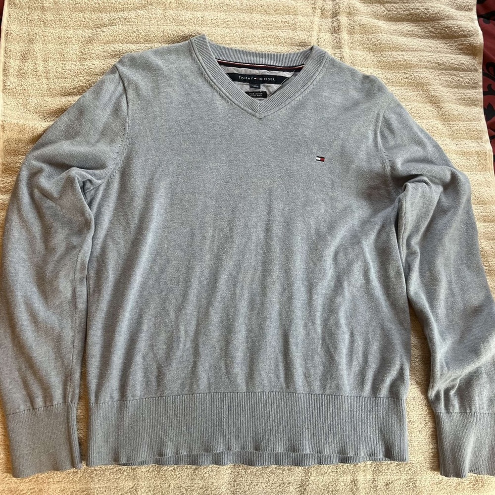 Light Blue Tommy Hilfiger V-neck sweater